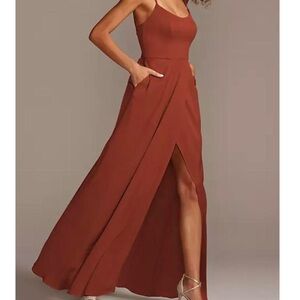 david’s bridal orange dress size 6